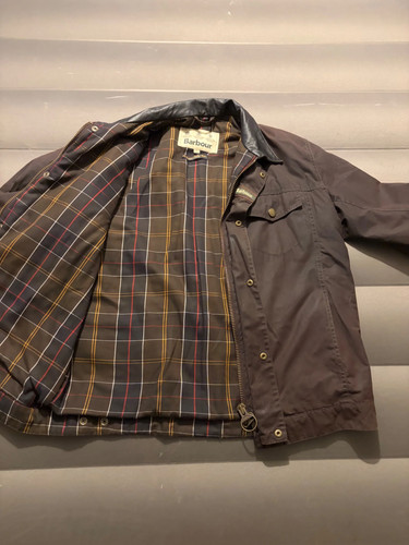 Barbour brown wax jacket - wax, l