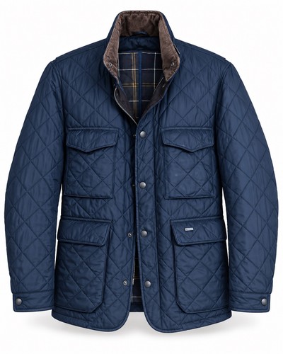 Barbour navy quilted field - barbour,