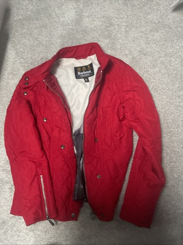 Barbour red jacket fitted with - red,