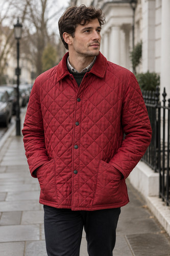 Barbour red quilted jacket - quilted,